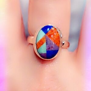 Opal Sterling Gemstone Ring